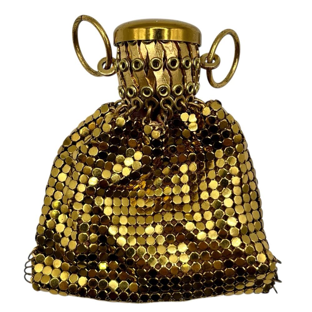 Vintage 1930's Whiting & Davis Accordion Mesh Gold Tone Beggar Bag